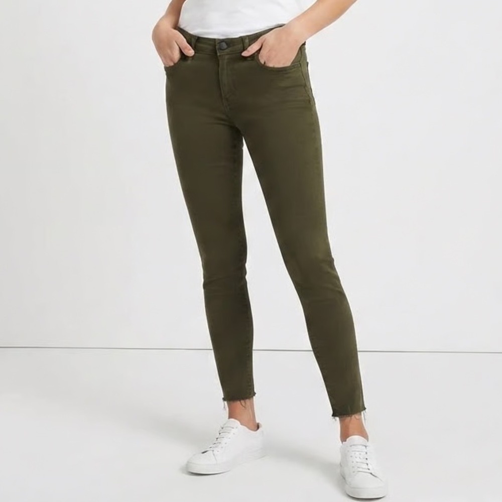 Articles of Society Olive Green Raw Hem Skinny Jeans Size 27